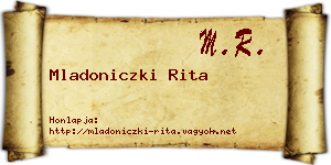 Mladoniczki Rita névjegykártya